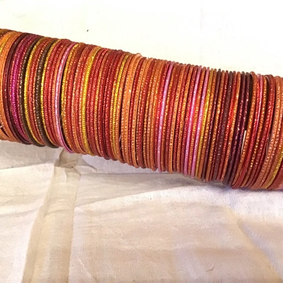 Free Shipping 150 Sparkling Multicolor Bangles 2-3/4” diameter Bollywood Boho - Picture 5 of 6